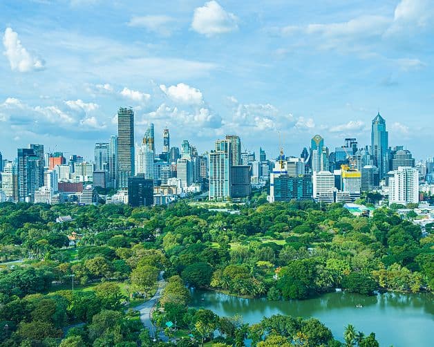 City park skyline